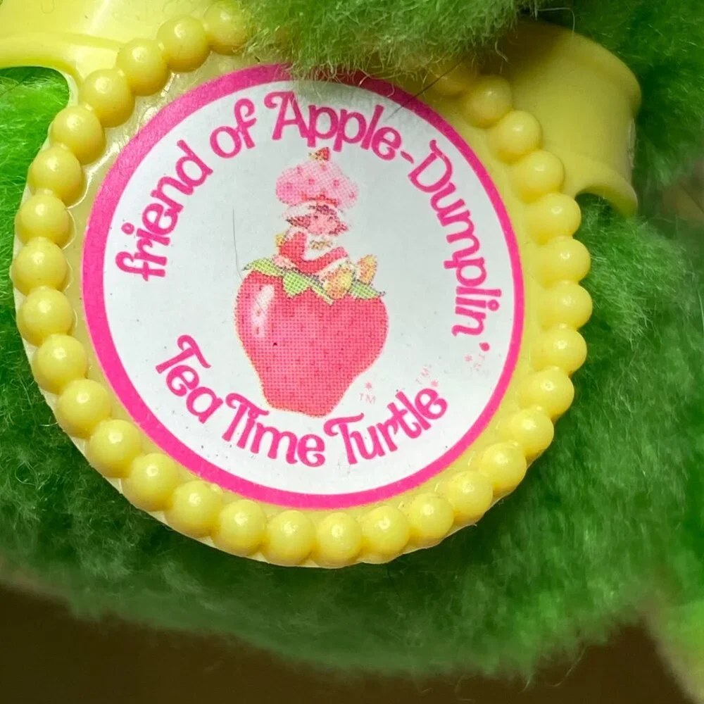 KENNER Green/Yellow Tea Time Turtle‎ Plush Strawberry Shortcake 1981 ~7in
